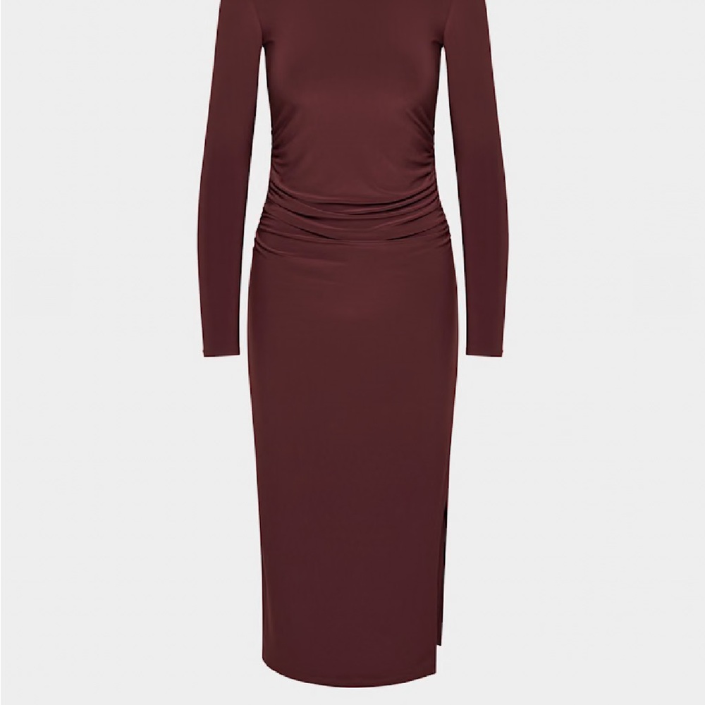 Aritzia Long Sleeve Dress in Deep Burgundy